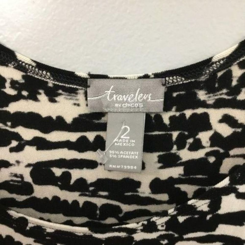 Chico's Travelers Black‎ Beige Tank Sz 2 Large - Picture 2 of 3